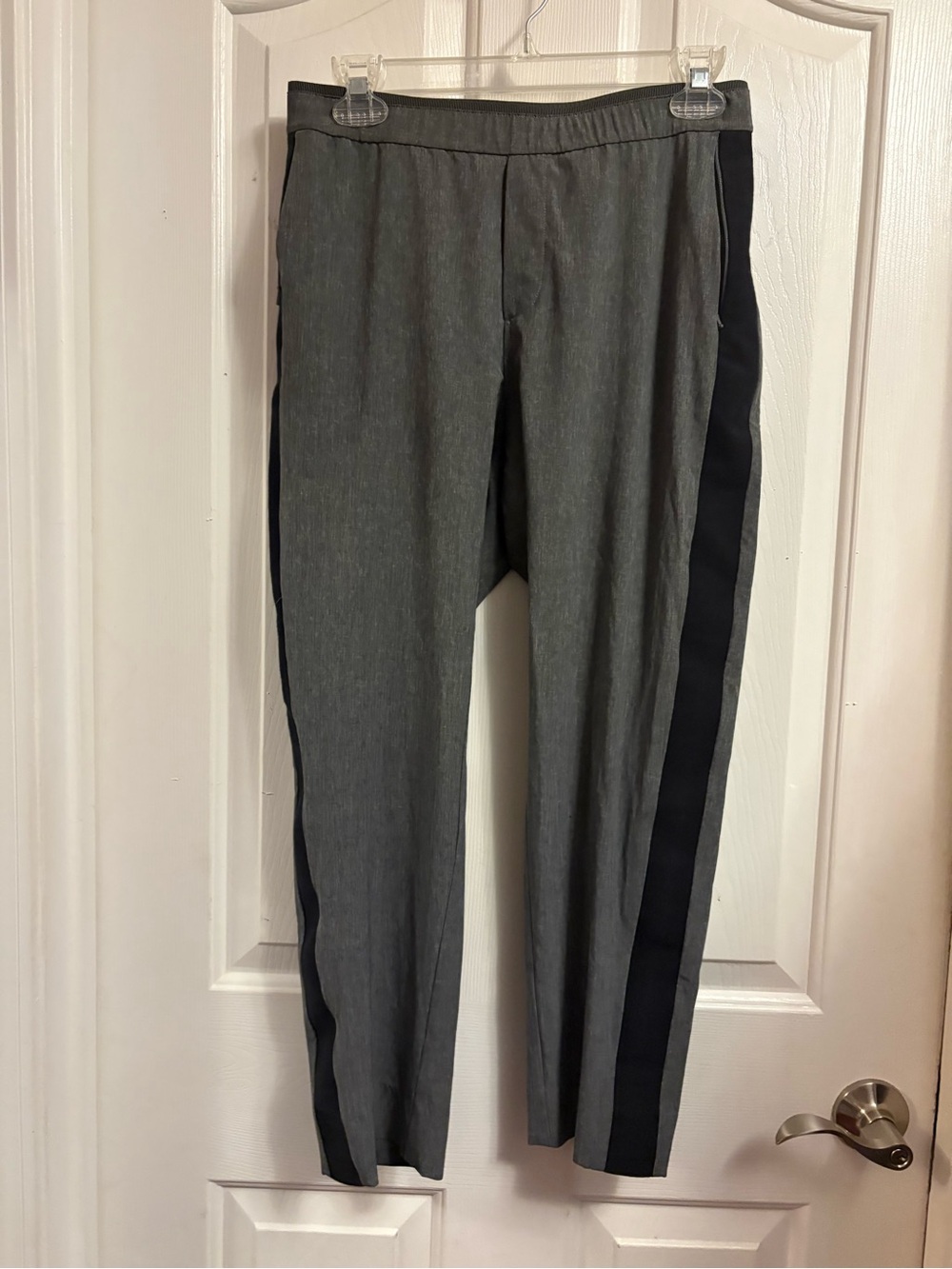 Banana Republic Gray Pants with Black Side Stripe
